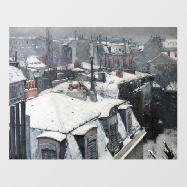 Gustave Caillebotte - Rooftops in the Snow Wall Decal (Front)