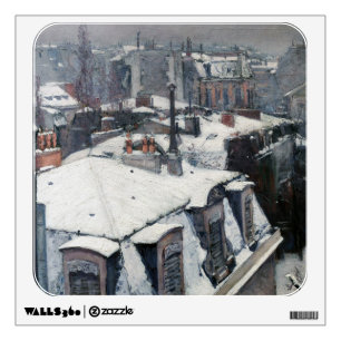 Gustave Caillebotte - Rooftops in the Snow Wall Decal