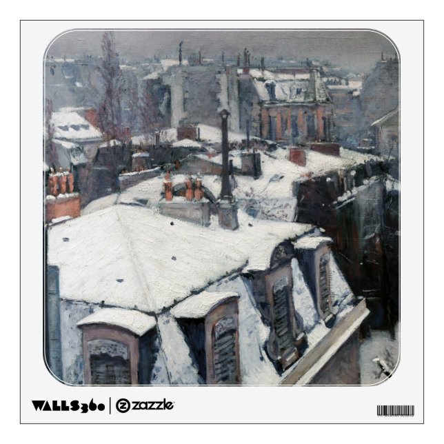 Gustave Caillebotte - Rooftops in the Snow Wall Decal (Front)