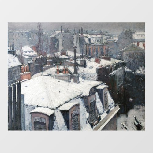 Gustave Caillebotte _ Rooftops in the Snow Window Cling