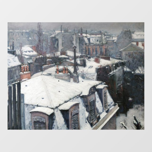 Gustave Caillebotte - Rooftops in the Snow Window Cling (Sheet)