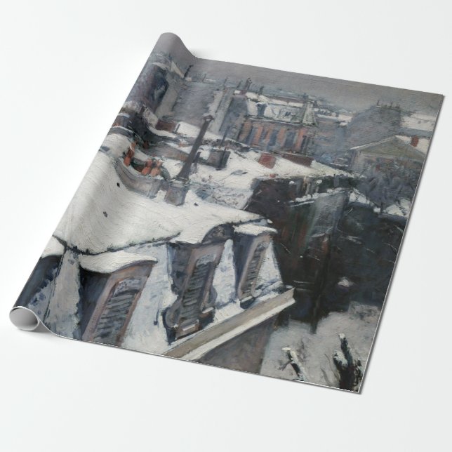 Gustave Caillebotte - Rooftops in the Snow Wrapping Paper (Unrolled)