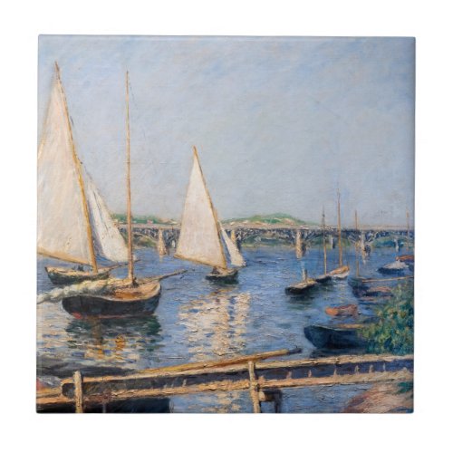 Gustave Caillebotte _ Sailing Boats at Argenteuil Ceramic Tile