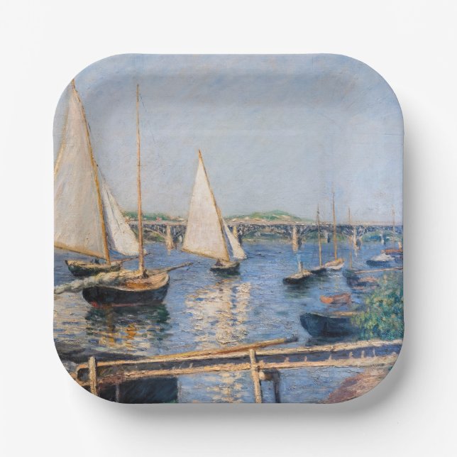 Gustave Caillebotte - Sailing Boats at Argenteuil Paper Plates (Front)