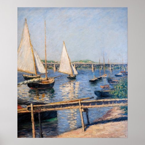 Gustave Caillebotte _ Sailing Boats at Argenteuil Poster