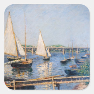 Gustave Caillebotte - Sailing Boats at Argenteuil Square Sticker
