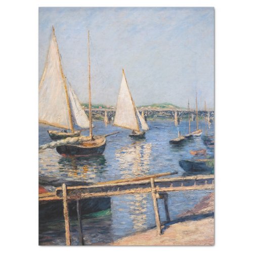 Gustave Caillebotte _ Sailing Boats at Argenteuil Tissue Paper