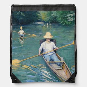 Gustave Caillebotte - Skiffs on the Yerres Drawstring Bag