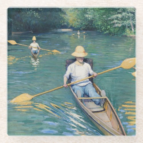 Gustave Caillebotte _ Skiffs on the Yerres Glass Coaster
