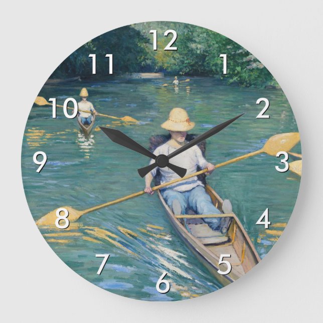 Gustave Caillebotte - Skiffs on the Yerres Large Clock (Front)