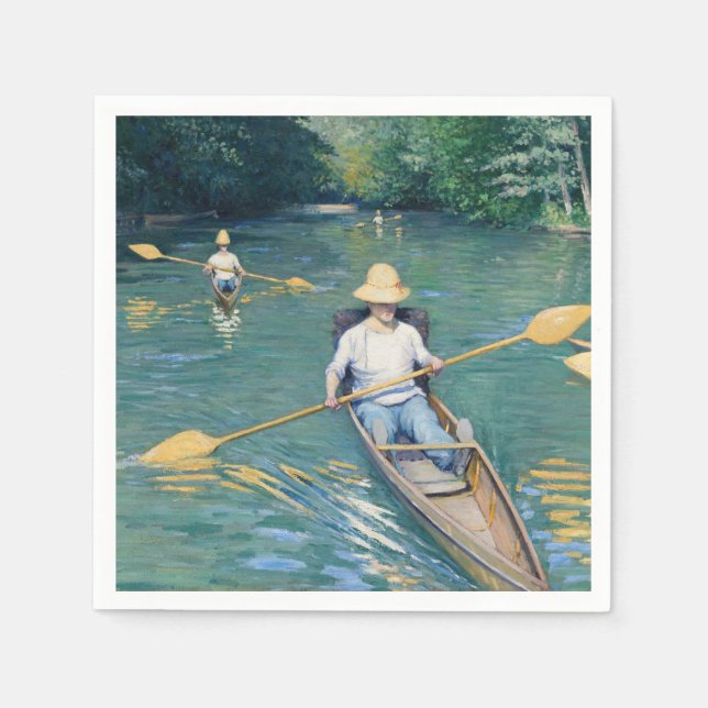 Gustave Caillebotte - Skiffs on the Yerres Napkins (Front)