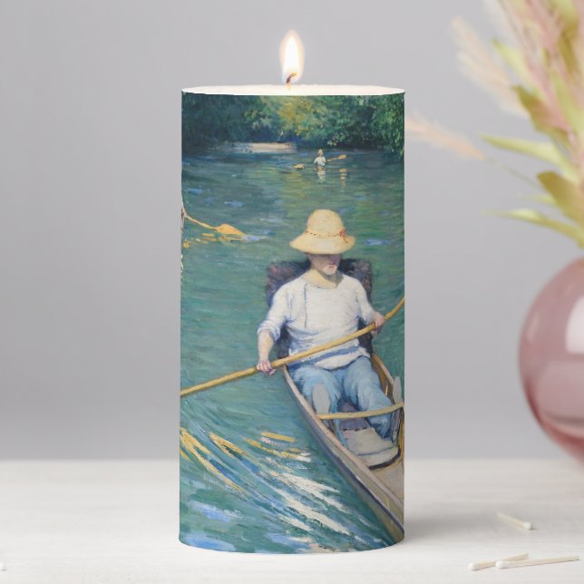 Gustave Caillebotte - Skiffs on the Yerres Pillar Candle (In Situ)