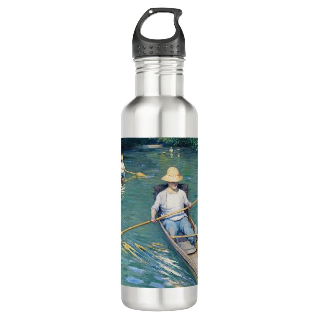 Gustave Caillebotte - Skiffs on the Yerres Stainless Steel Water Bottle (Front)