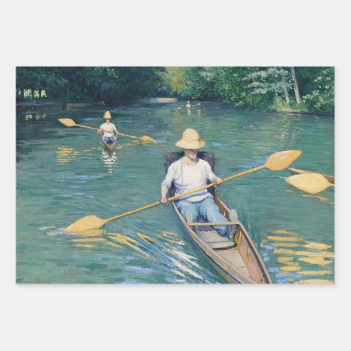 Gustave Caillebotte _ Skiffs on the Yerres Wrapping Paper Sheets
