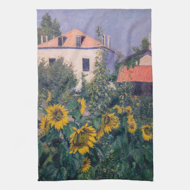 Gustave Caillebotte - Sunflowers, Garden Kitchen Towel (Vertical)