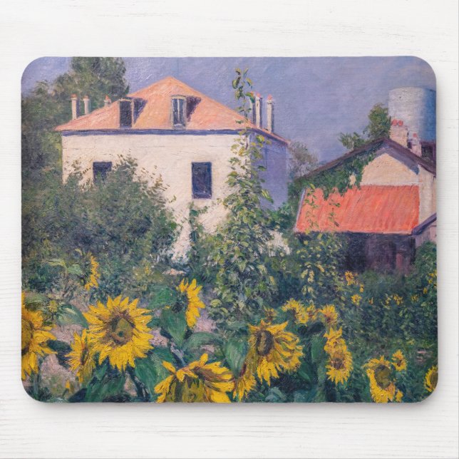 Gustave Caillebotte - Sunflowers, Garden Mouse Pad (Front)