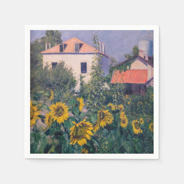 Gustave Caillebotte - Sunflowers, Garden Napkins (Front)