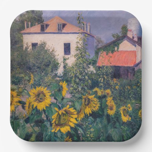 Gustave Caillebotte _ Sunflowers Garden Paper Plates