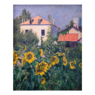 Gustave Caillebotte - Sunflowers, Garden Photo Print