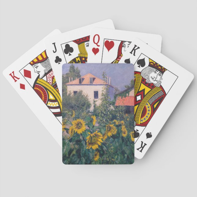 Gustave Caillebotte - Sunflowers, Garden Poker Cards (Back)