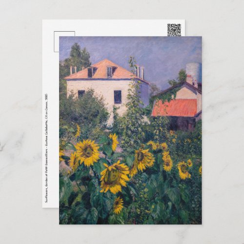 Gustave Caillebotte _ Sunflowers Garden Postcard