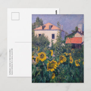 Gustave Caillebotte - Sunflowers, Garden Postcard
