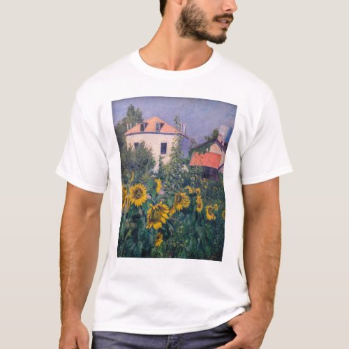 Gustave Caillebotte _ Sunflowers Garden T_Shirt