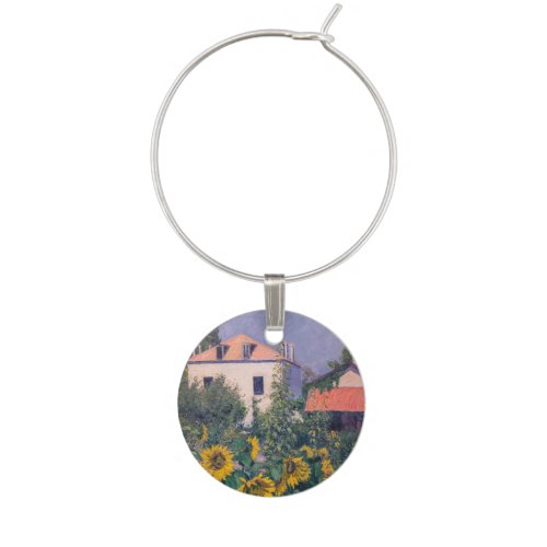 Gustave Caillebotte _ Sunflowers Garden Wine Charm