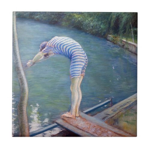 Gustave Caillebotte _ The Bather  The Diver Ceramic Tile
