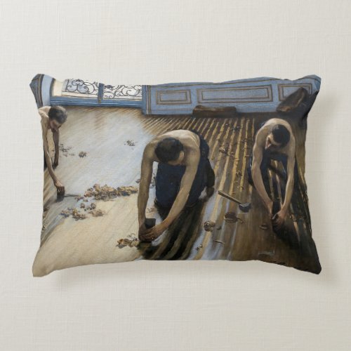 Gustave Caillebotte _ The Floor Scrapers Accent Pillow