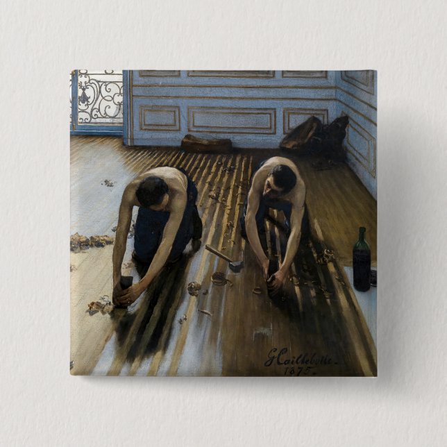 Gustave Caillebotte - The Floor Scrapers Button (Front)