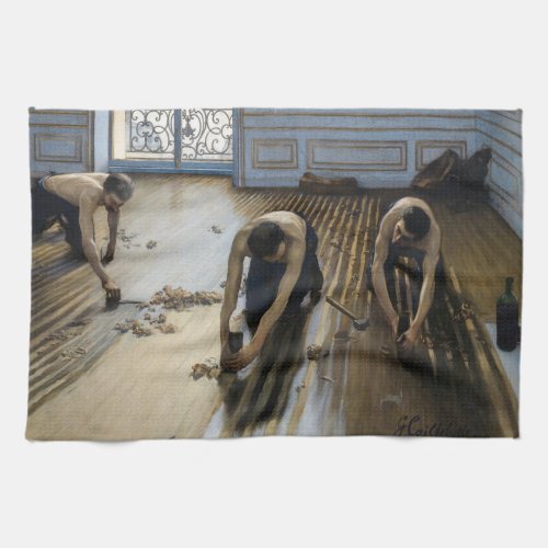 Gustave Caillebotte _ The Floor Scrapers Kitchen Towel