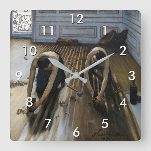 Gustave Caillebotte _ The Floor Scrapers Square Wall Clock