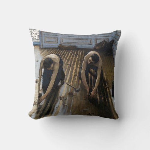 Gustave Caillebotte _ The Floor Scrapers Throw Pillow