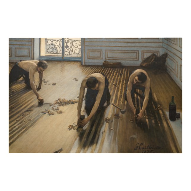 Gustave Caillebotte - The Floor Scrapers Wood Wall Art (Front)