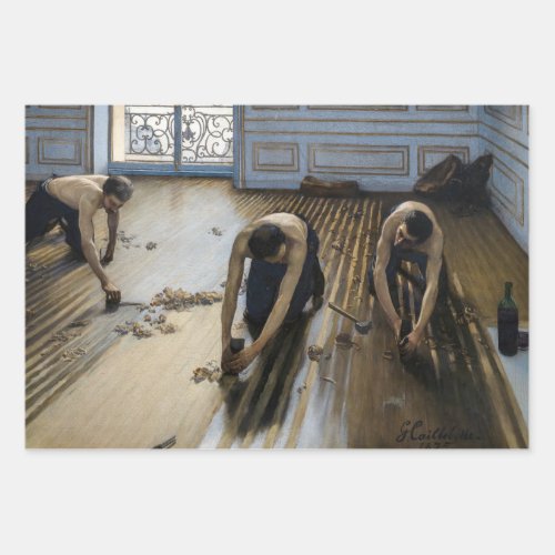 Gustave Caillebotte _ The Floor Scrapers Wrapping Paper Sheets