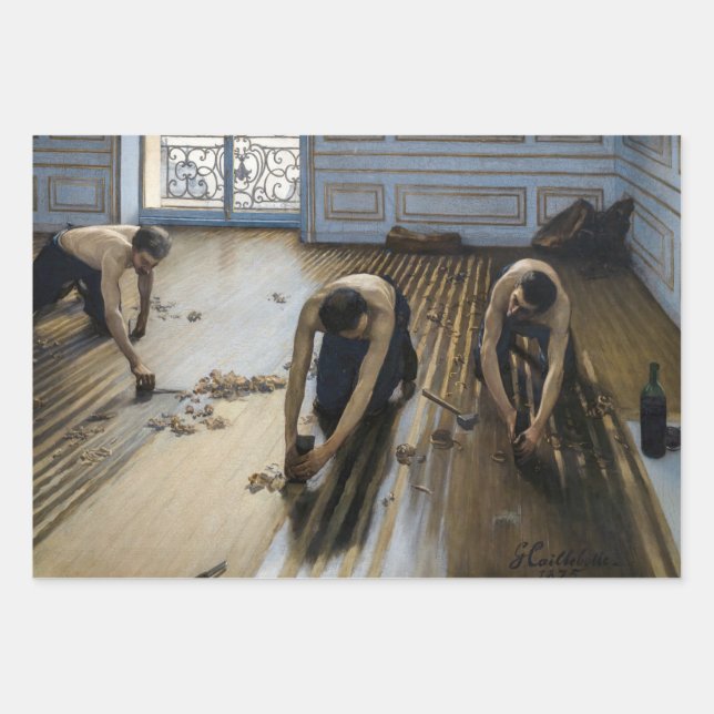 Gustave Caillebotte - The Floor Scrapers Wrapping Paper Sheets (Front)