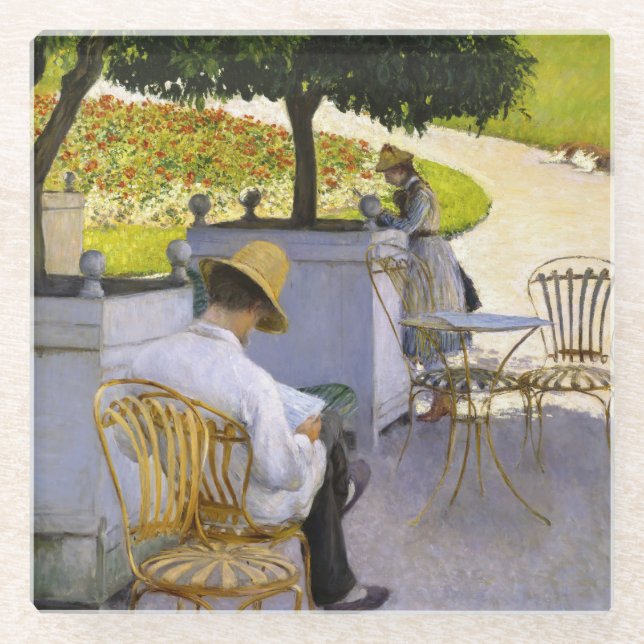 Gustave Caillebotte - The Orange Trees Glass Coaster (Front)