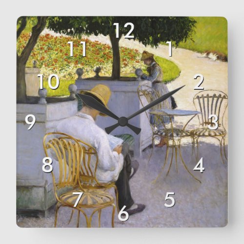 Gustave Caillebotte _ The Orange Trees Square Wall Clock