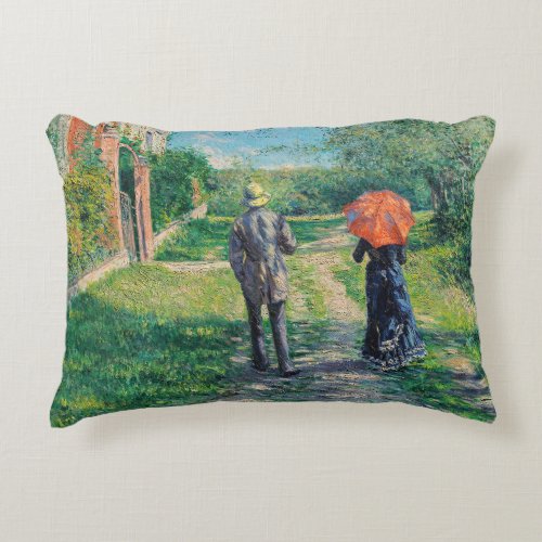 Gustave Caillebotte _ The Path Uphill Accent Pillow