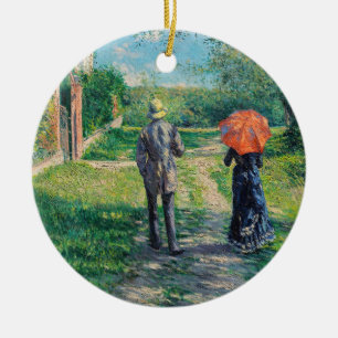 Gustave Caillebotte - The Path Uphill Ceramic Ornament