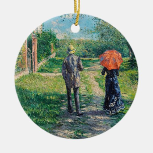 Gustave Caillebotte _ The Path Uphill Ceramic Ornament
