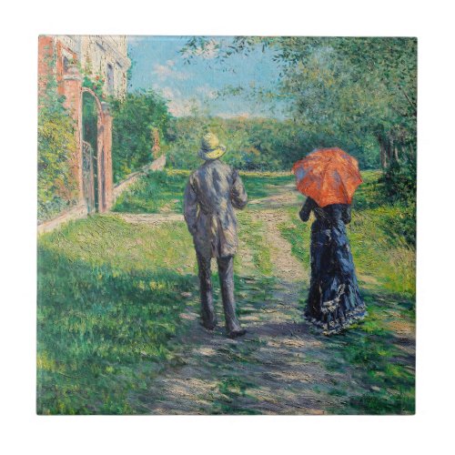 Gustave Caillebotte _ The Path Uphill Ceramic Tile