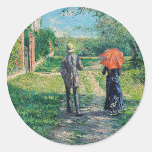 Gustave Caillebotte - The Path Uphill Classic Round Sticker