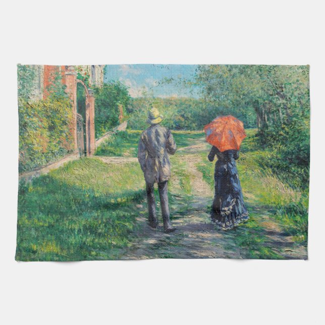 Gustave Caillebotte - The Path Uphill Kitchen Towel (Horizontal)