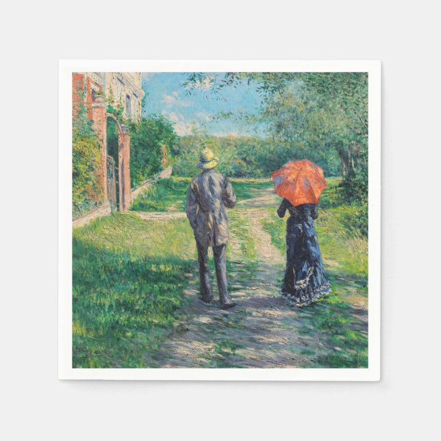 Gustave Caillebotte - The Path Uphill Napkins (Front)