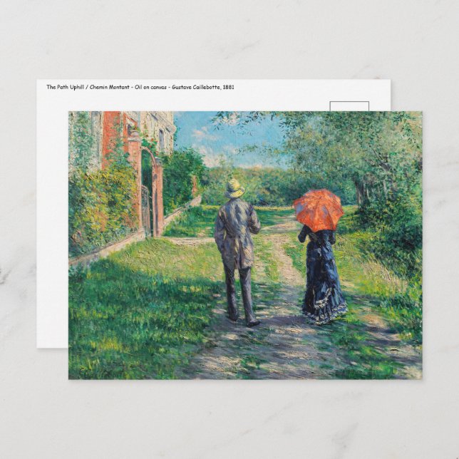 Gustave Caillebotte - The Path Uphill Postcard (Front/Back)