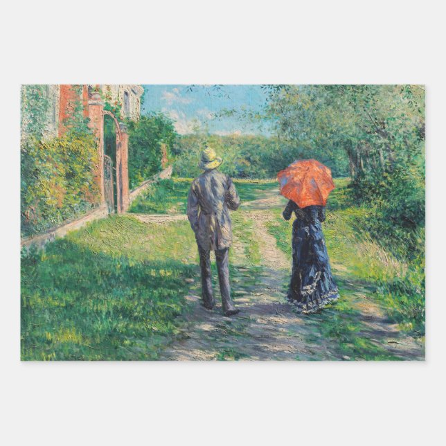 Gustave Caillebotte - The Path Uphill Wrapping Paper Sheets (Front)