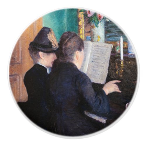 Gustave Caillebotte _ The Piano Lesson Ceramic Knob