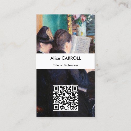 Gustave Caillebotte _ The Piano Lesson _ QR Code Business Card